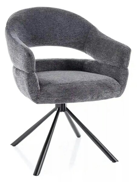 Scaun BORGO, gri - Raven 18, stofa clasica/metal, 58x45x87 cm