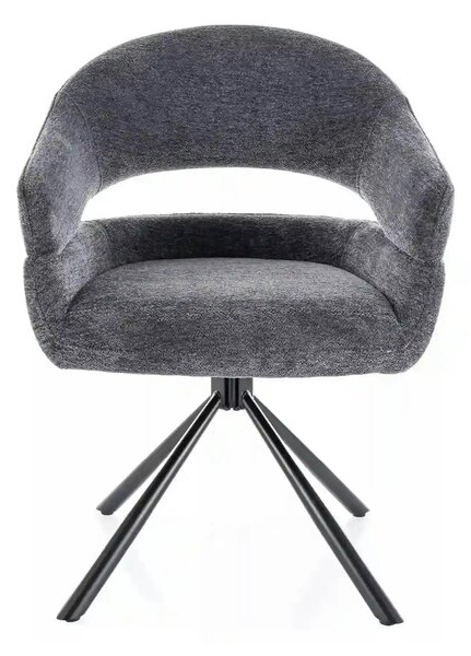 Scaun BORGO, gri - Raven 18, stofa clasica/metal, 58x45x87 cm