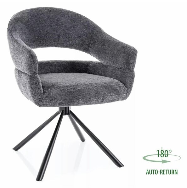 Scaun BORGO, gri - Raven 18, stofa clasica/metal, 58x45x87 cm