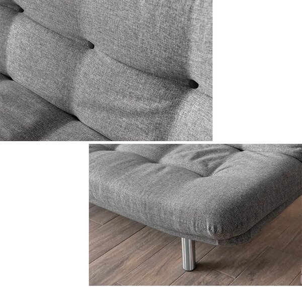 Set canapea extensibila 3 locuri si 1 fotoliu extensibila ,living, 180x110 cm – stofa, gri – Merburn
