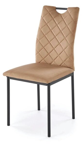 Scaun K577, bej - HLR 11, stofa catifelata/otel, 43x53x93 cm