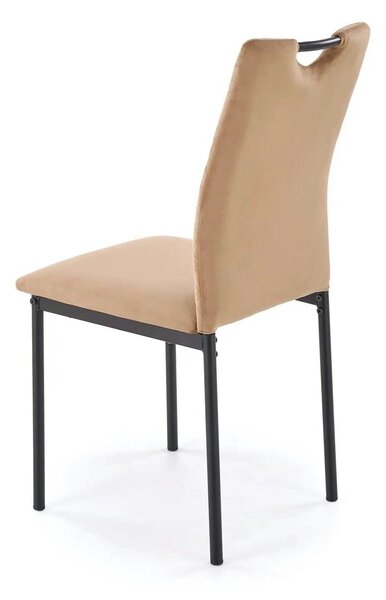 Scaun K577, bej - HLR 11, stofa catifelata/otel, 43x53x93 cm
