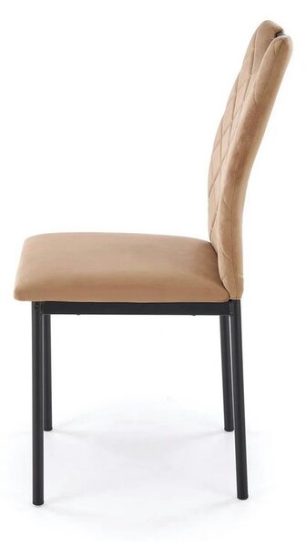 Scaun K577, bej - HLR 11, stofa catifelata/otel, 43x53x93 cm