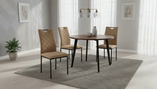 Scaun K577, bej - HLR 11, stofa catifelata/otel, 43x53x93 cm