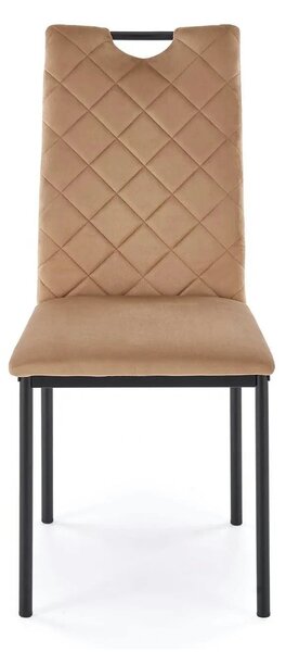 Scaun K577, bej - HLR 11, stofa catifelata/otel, 43x53x93 cm