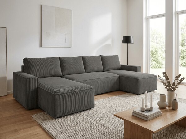 Coltar in forma de U SMART COSARO 295x140 cm, gri inchis