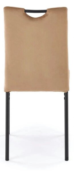 Scaun K577, bej - HLR 11, stofa catifelata/otel, 43x53x93 cm
