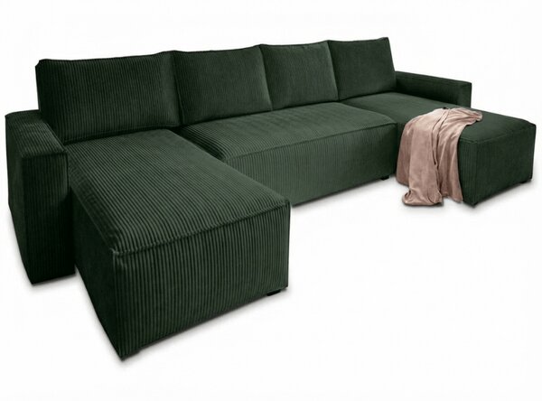 Coltar in forma de U SMART COSARO 295x140 cm, verde inchis