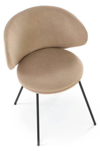 Scaun K587, bej - Mavel 38, stofa catifelata/otel, 60x58x77 cm