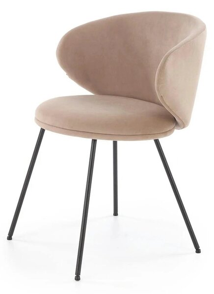 Scaun K587, bej - Mavel 38, stofa catifelata/otel, 60x58x77 cm