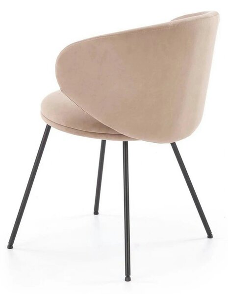 Scaun K587, bej - Mavel 38, stofa catifelata/otel, 60x58x77 cm
