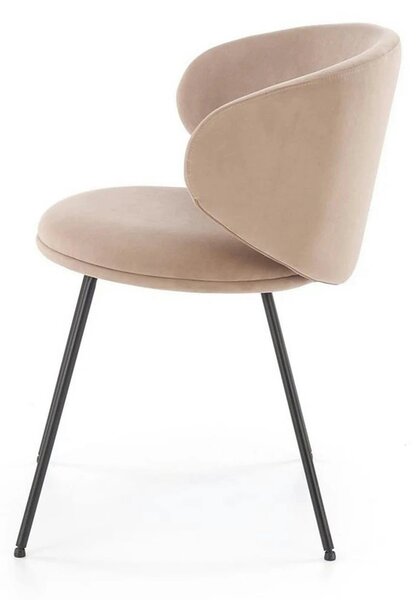 Scaun K587, bej - Mavel 38, stofa catifelata/otel, 60x58x77 cm