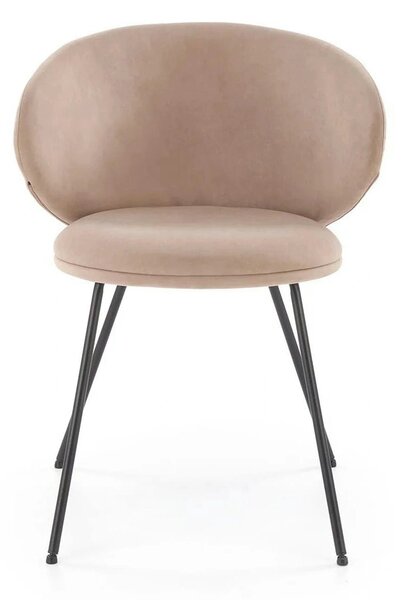 Scaun K587, bej - Mavel 38, stofa catifelata/otel, 60x58x77 cm