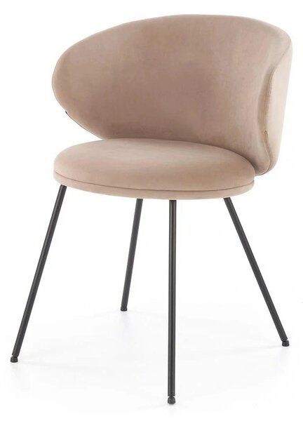 Scaun K587, bej - Mavel 38, stofa catifelata/otel, 60x58x77 cm