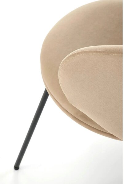 Scaun K587, bej - Mavel 38, stofa catifelata/otel, 60x58x77 cm