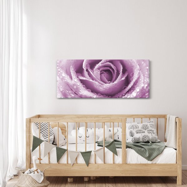 Tablou detaliu de floare de trandafir (120x50 cm)