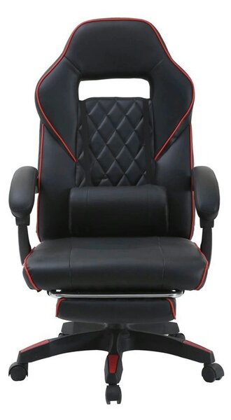 Scaun gaming RIKU, negru, piele ecologica, 71x64x112/122 cm