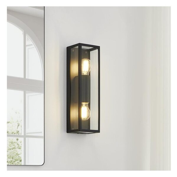 Eglo 33856 - Aplică de perete pentru exterior ALAMONTE 2xE27/60W/230V IP44 negru