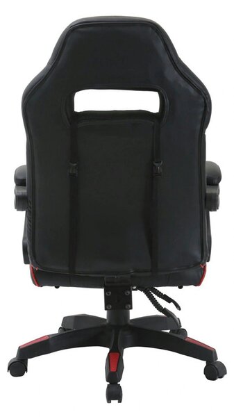 Scaun gaming RIKU, negru, piele ecologica, 71x64x112/122 cm