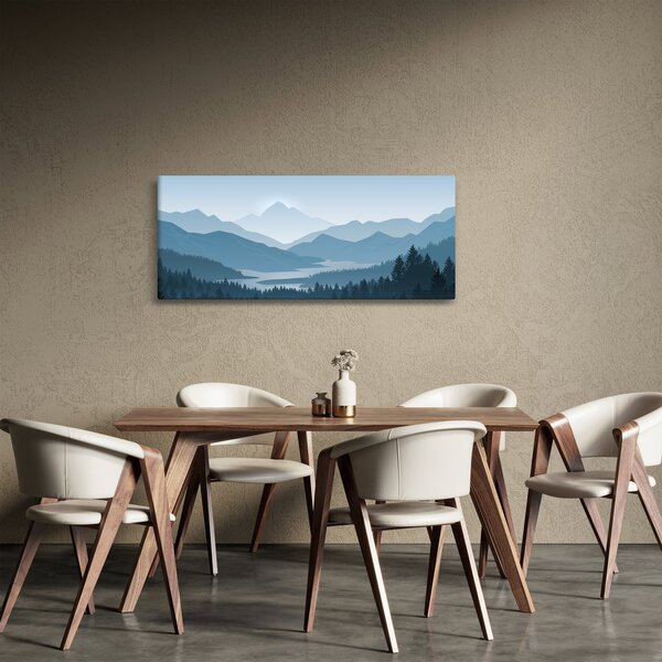 Tablou - Munții cu privirea graficeanului (120x50 cm)