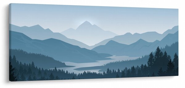 Tablou - Munții cu privirea graficeanului (120x50 cm)