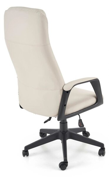 Scaun birou RAZOR, bej/negru, piele ecologica, 66x73x116-124 cm