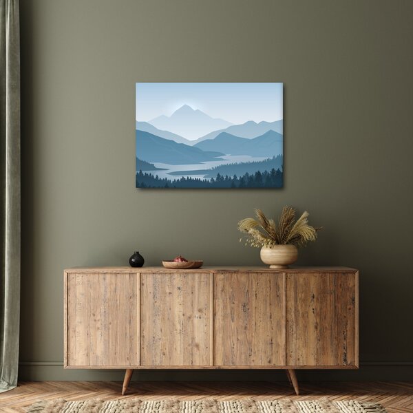Tablou - Munții cu privirea graficeanului (70x50 cm)