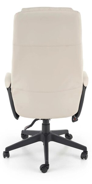 Scaun birou RAZOR, bej/negru, piele ecologica, 66x73x116-124 cm