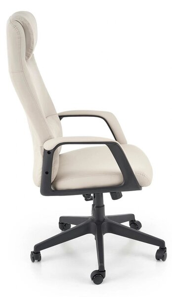 Scaun birou RAZOR, bej/negru, piele ecologica, 66x73x116-124 cm