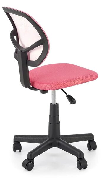 Scaun birou BINGO, roz/negru, stofa clasica/polipropilena, 39x48x79/90