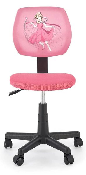 Scaun birou BINGO, roz/negru, stofa clasica/polipropilena, 39x48x79/90