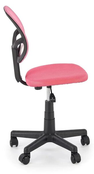 Scaun birou BINGO, roz/negru, stofa clasica/polipropilena, 39x48x79/90