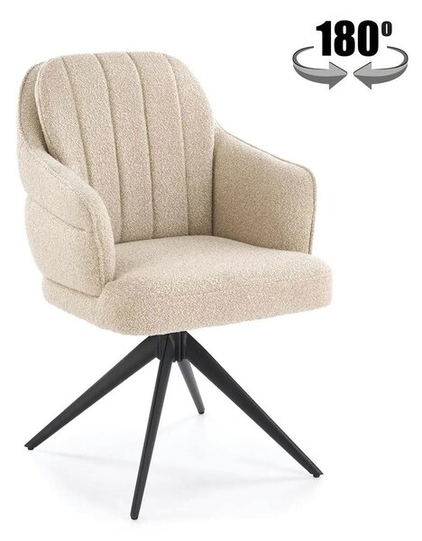 Scaun K570, bej/negru, stofa/otel, 61x70x92 cm