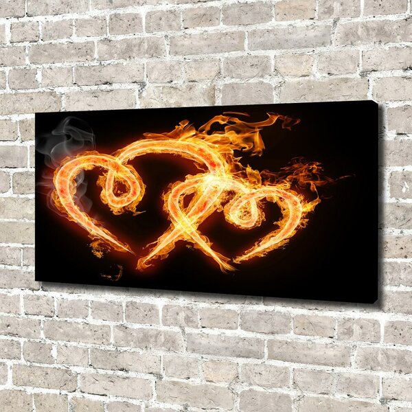 Tablou canvas inima de foc