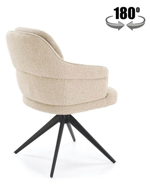 Scaun K570, bej/negru, stofa/otel, 61x70x92 cm