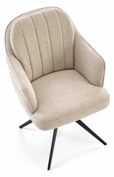 Scaun K570, bej/negru, stofa/otel, 61x70x92 cm