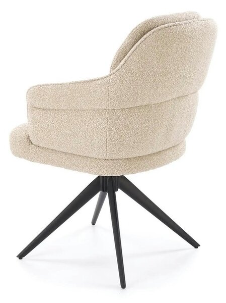 Scaun K570, bej/negru, stofa/otel, 61x70x92 cm