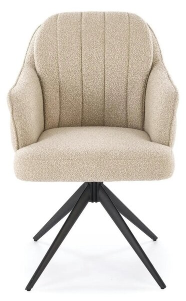 Scaun K570, bej/negru, stofa/otel, 61x70x92 cm