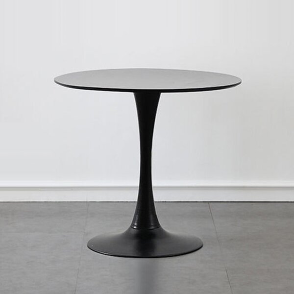 Masa 2HOME still Tulip rotunda, negru, picior fix, 60*70cm
