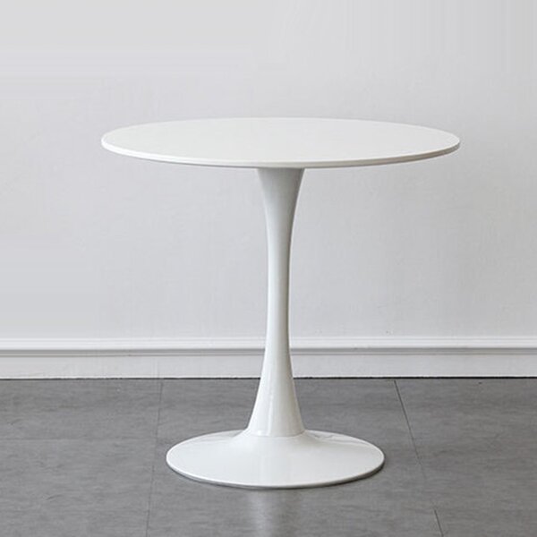 Masa 2HOME stil Tulip rotunda, Alb, picior fix, 60*70cm