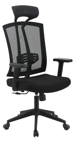 Scaun birou NAO, negru, stofa/plasa, 65x67x122/132 cm