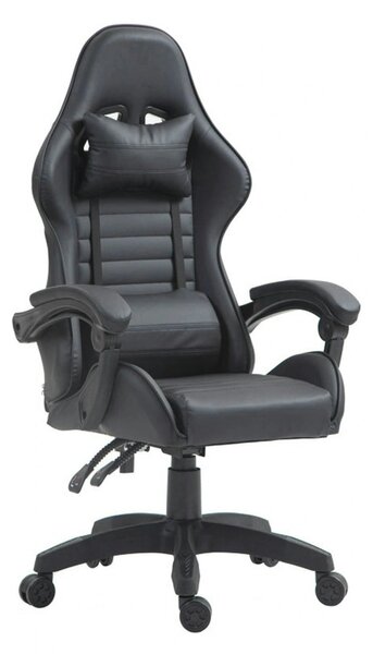 Scaun gaming X-PLAY, negru, piele ecologica, 64x65x123/132 cm
