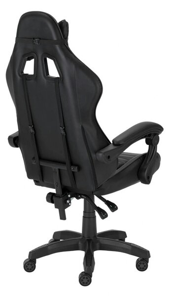 Scaun gaming X-PLAY, negru, piele ecologica, 64x65x123/132 cm