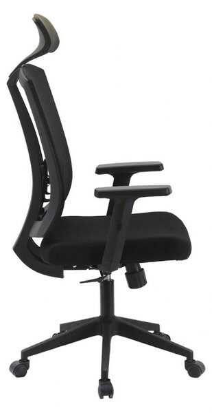 Scaun birou NAO, negru, stofa/plasa, 65x67x122/132 cm