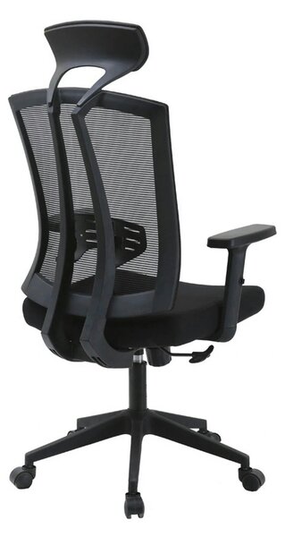 Scaun birou NAO, negru, stofa/plasa, 65x67x122/132 cm