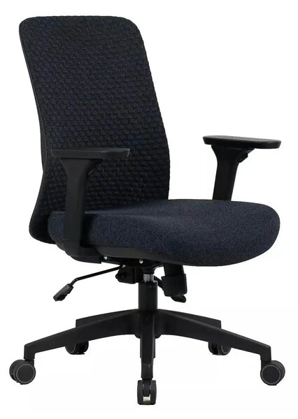Scaun de birou Q-744, negru, stofa clasica/plasa, 62x50x91/101 cm