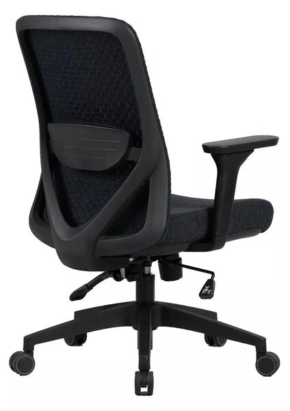Scaun de birou Q-744, negru, stofa clasica/plasa, 62x50x91/101 cm