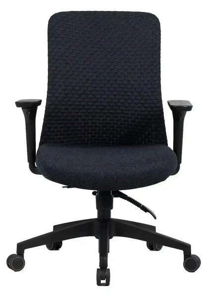 Scaun de birou Q-744, negru, stofa clasica/plasa, 62x50x91/101 cm