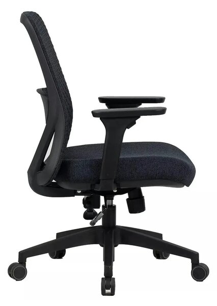 Scaun de birou Q-744, negru, stofa clasica/plasa, 62x50x91/101 cm