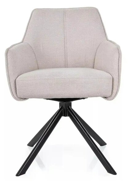 Scaun NOTTI, bej deschis/negru, stofa clasica/metal, 55x62x83 cm